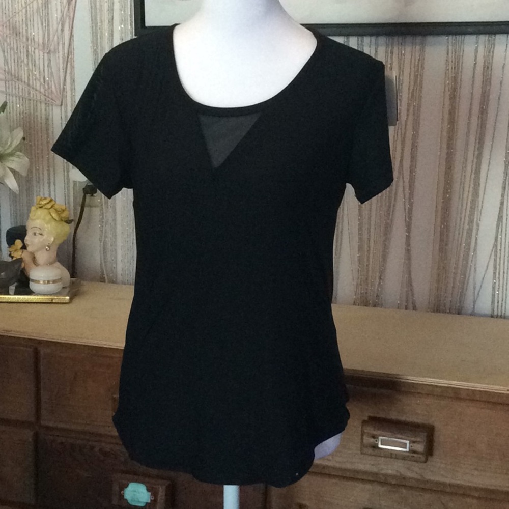 Gottex athletic short sleeve workout top xs black